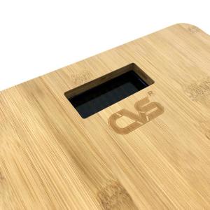 Bambu Yüzeyli Işıklı Led Ekranlı Dijital Banyo Tartısı CVS Baskül