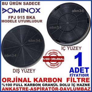 DOMINOX ANKASTRE DAVLUMBAZ FİLTRESİ FPJ 915 BKA MODEL DAVLUMBAZ İÇİN GRANÜL KARBONLU FİLTRE