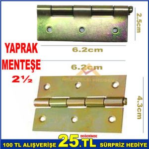 YAPRAK VE DÜZ MENTEŞE İKİ YAPRAKTAN OLUŞAN 2½ YAPRAK MENTEŞE