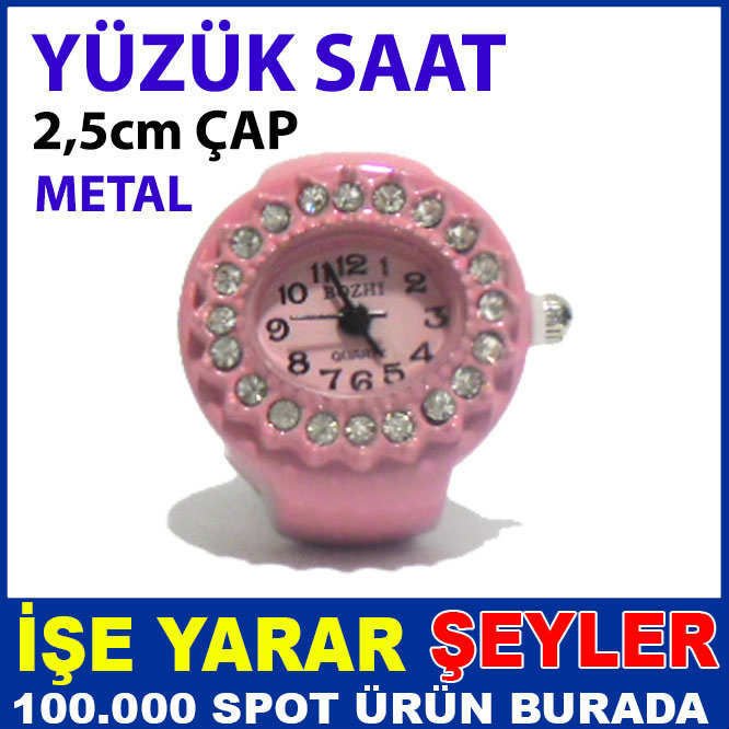 ETRAFI TAŞLI METAL ŞIK YÜZÜK GÖRÜNÜMLÜ SAAT