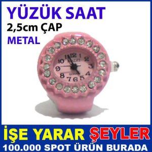 ETRAFI TAŞLI METAL ŞIK YÜZÜK GÖRÜNÜMLÜ SAAT
