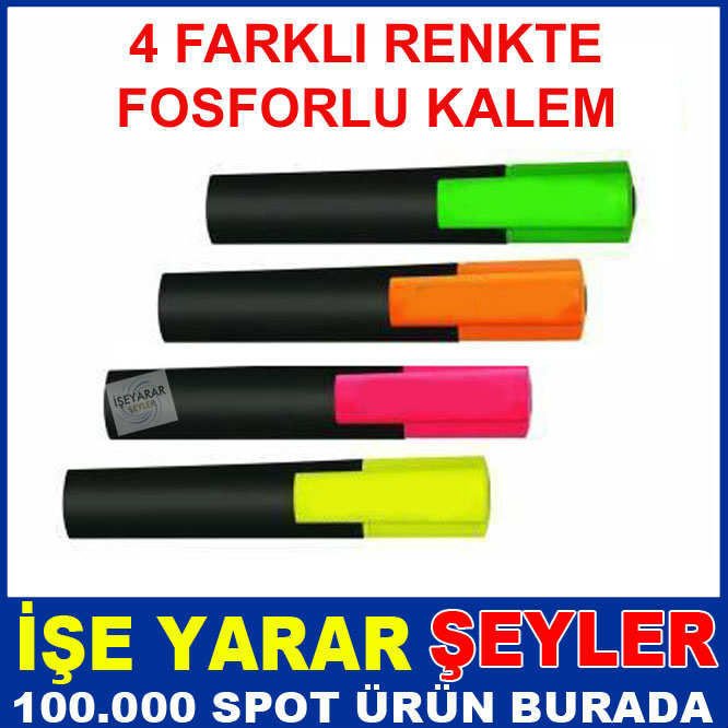 4 ADET RENKTE FOSFORLU KALEM İŞARETLEYİCİ