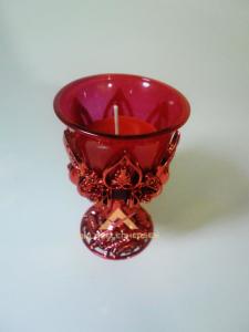 KUPA GÖRÜNÜMLÜ RENKLİ CAMLI TEA LİGHT MUMLUK