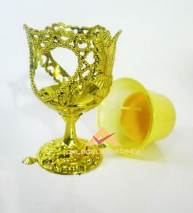 KUPA GÖRÜNÜMLÜ RENKLİ CAMLI TEA LİGHT MUMLUK