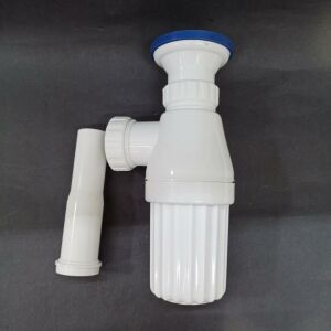 Süper Kalite Lavabo Evye Sifonu Büyük Taslı Metal Süzgeçli 20 cm Yükseklik