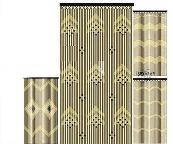 El işi Naturel Separatör Kapı dekor perdesi 90x180cm Dizgisi 27 sıra Ahşap Boncuklu Kapı Sinekliği