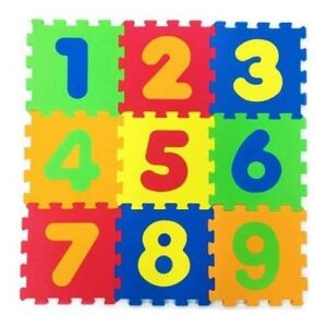 9 Adet 33x33 Rakamlar-Sayılar Oyun Karosu Yer Matı Eva Puzzle Minder 9 Parça Eğitici Oyun Halısı