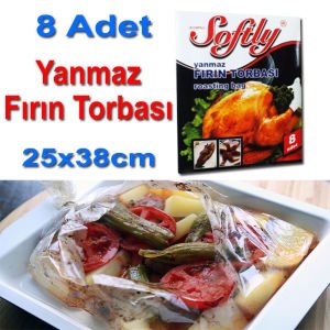 8 Adet Yanmaz Fırın Pişirme Torbası 25x38cm Doğal Tatlar ve Kokular İçin Pişirme Torbası