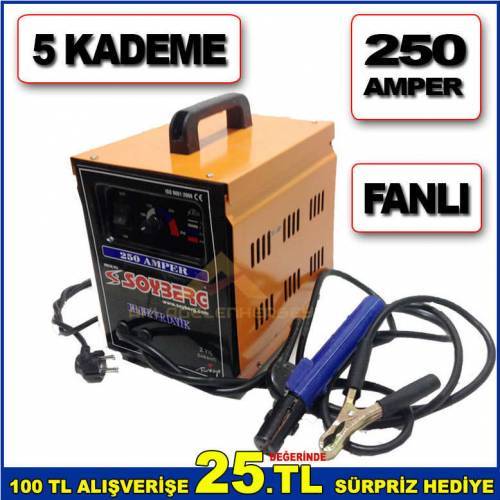 2 Yıl Garantili Taşınabilir Kaynak Makinesi Çanta 250a Elektronik 5 Kademe Fanlı 15kg Türk Malı