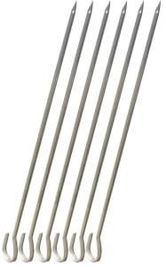 6 adet Paslanmaz Çelik Tokat Kebabı Şişi 30cm Ucu Delik Özel Ürün 7x2mm Kancalı Yassı Kebap Şişleri