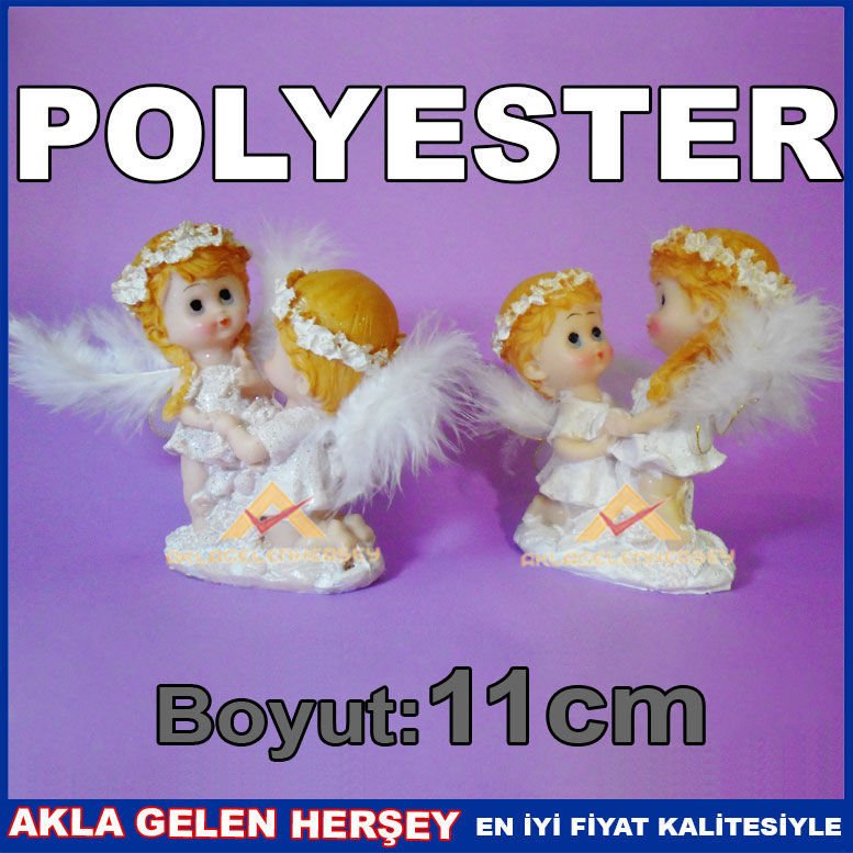 DEKORATİF BEYAZ SİMLİ TÜYLÜ MELEK 2Lİ BİBLO SETİ