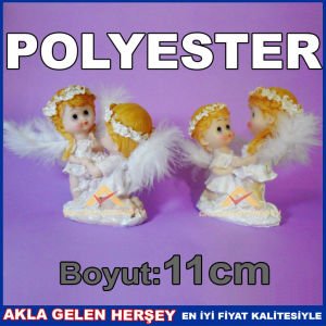 DEKORATİF BEYAZ SİMLİ TÜYLÜ MELEK 2Lİ BİBLO SETİ