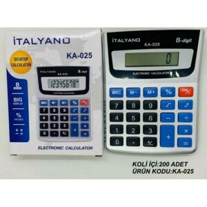İtalyano 8 Rakamlı Büyük Ekran Özellikli Digital Masaüstü Hesap Makinesi KA-025