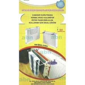 HER KALORİFERE TAKILAN 60cm ÇAMAŞIR ASKISI 5 TELLİ PORTATİF KALORİFER TİPİ HIZLI ÇAMAŞIR KURUTMALIĞI