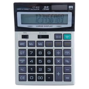 120 Adımlı Kontrol Elektronik CT-912 Hesap Makinesi Ofis Masaüstü 12 Haneli Digital