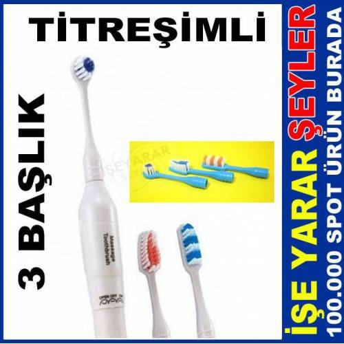 Pilli 3 Başlıklı Titreşimli Diş Fırçası
