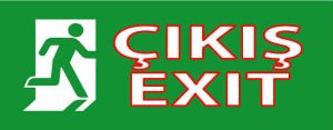 ÇIKIŞ TABELA LEVHASI 10x30x1 cm KANVAS TABLO ŞEKLİNDE DİREKT ASILABİLİR DURUMDA