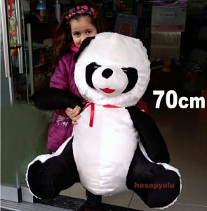 Büyük boy Panda 70cm peluş panda 1.kalite 70cm tüğ dökmeyen özel kumaştan büyük boy peluş panda