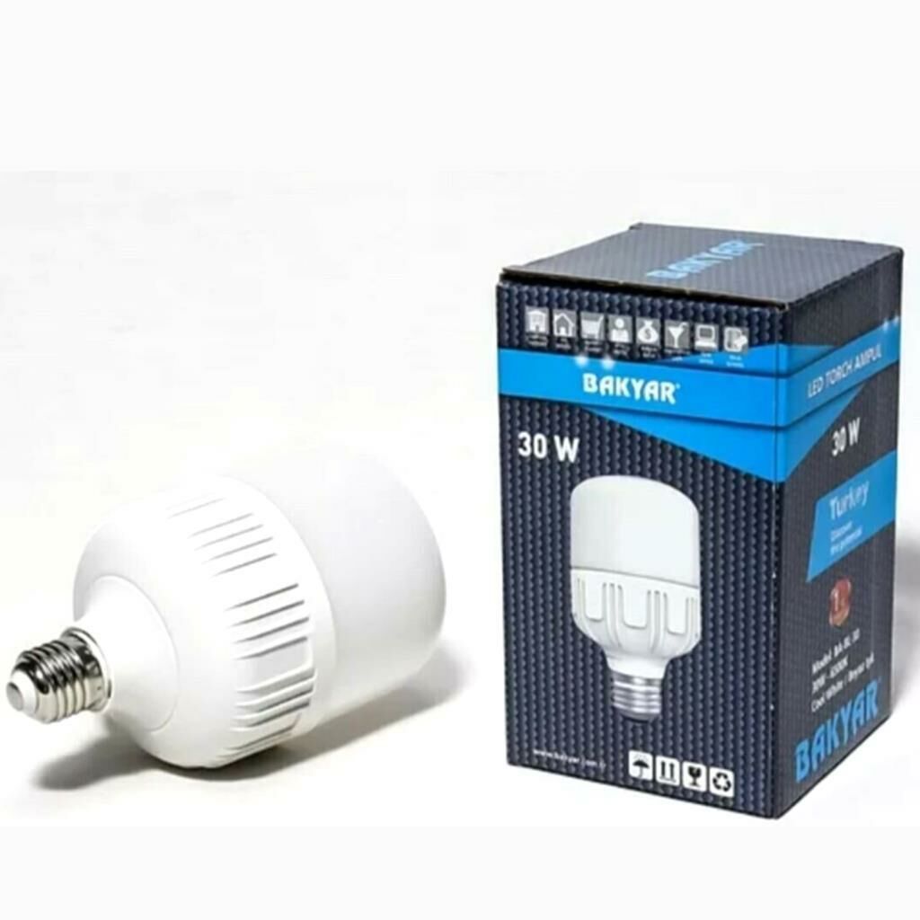 Bakyar 30 Watt Torch Ampül Beyaz Işık E27 Duy Led Ampul Beyaz 6500K Yüksek Işık Gücü