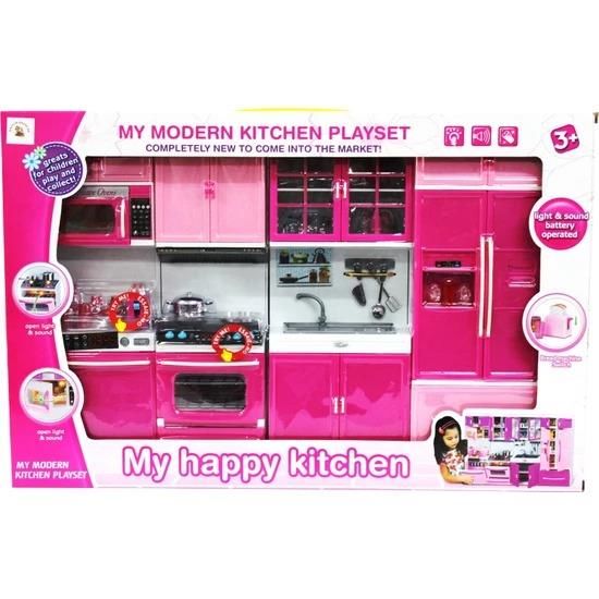 Modern Mutfak Seti 4'lü Buzdolablı , Lavabolu , Fırınlı , Ocaklı Set Açılır Kapanır Kapaklı