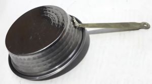 Tek Saplı Çekiç Dövme 4 Adet Mat Çelikten 13cm Çapta Sos Tavası  Soslar İçin Pratik Tava