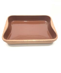 Borcam Stil Toprak Güveç Kabı 32x23x5cm Yüksek Ateşe Dayanıklı Dikdörtgen Toprak Güveç Fırın Tepsisi
