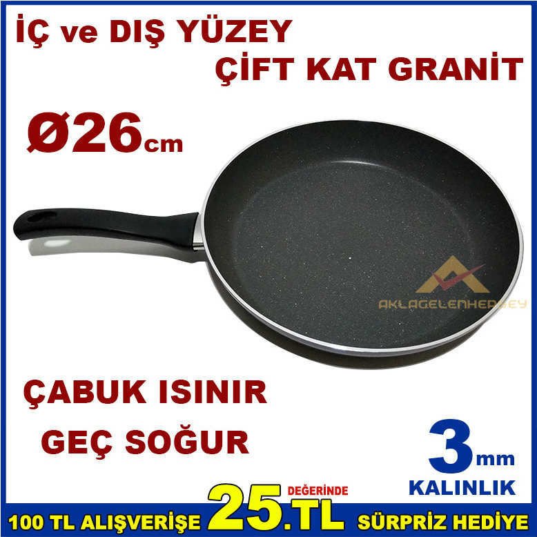 EZME ALÜMİNYUM GRANİT DÖKÜM KIZARTMA TAVASI 26cm