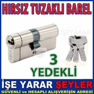 BİLYALI TUZAKLI 68mm BAREL KİLİT PİRİNÇ GÖVDELİ 3 YEDEK ANAHTARLI