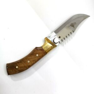 CEVİZ AĞACI SAPINDAN PASLANMAZ ÇELİK KAMP, OUTDOOR VE AV BIÇAĞI 28.5 CM TAM BOY
