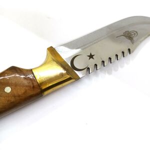 CEVİZ AĞACI SAPINDAN PASLANMAZ ÇELİK KAMP, OUTDOOR VE AV BIÇAĞI 28.5 CM TAM BOY