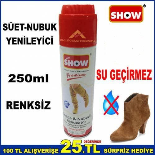 Tüm Renkler İçin Süyet Boyası Su Geçirmez 250ml Süet,Nubuk Ayakkabı-Çanta-Mont Boyası Sprey Boya abnn