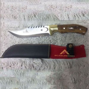 Avcı Bıçağı Kemere Takılabilen Kılıflı 28cm Osmanlı Tuğralı Şık Tasarım Ahşap Saplı Çakı-Bıçak-1