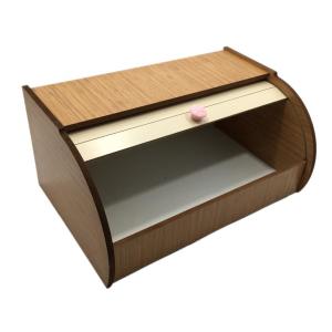 Akordiyon Kapaklı Ahşap Ekmek Saklama Dolabı Kahverengi 38x25 cm Sağlıklı Doğal Natural Ekmeklik