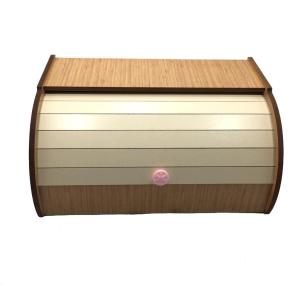 Akordiyon Kapaklı Ahşap Ekmek Saklama Dolabı Kahverengi 38x25 cm Sağlıklı Doğal Natural Ekmeklik