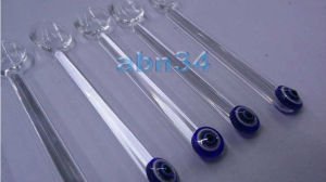 Nazar Boncuklu Cam Çay Kaşığı Takımı 6 Adet Naturel Camdan El İşçiliği İle Üretilmiş Cam Nazarlıklı