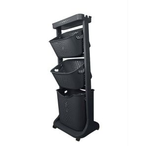 Kat Kat Sepet Organizeri Siyah Mutfak ve Banyo Organizer