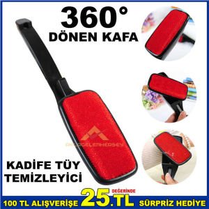 DÖNER BAŞLIKLI SİHİRLİ KADİFE YÜZEY ELBİSE KOLTUK TÜY ve TOZ TEMİZLEYİCİ,pratik kıl-tüğ temizleyici