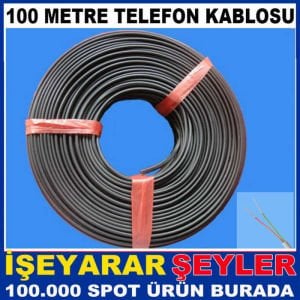 100 METRE İKİLİ TELEFON KABLOSU TEK HATLI