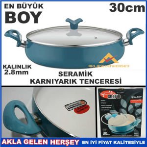 ALKOY 2.8mm 30cm SERAMİK KARNIYARIK TENCERESİ