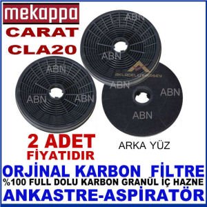MEKAPPA ANKASTRE DAVLUMBAZ FİLTRESİ MEKAPPA CARAT CLA20 MODEL DAVLUMBAZ İÇİN GRANÜL KARBON FİLTRE