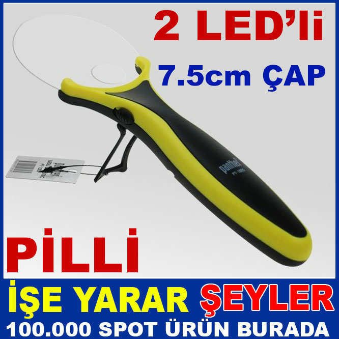 ERGONOMİK 2 LED IŞIKLI PİLLİ PROFESYONEL BÜYÜTEÇ