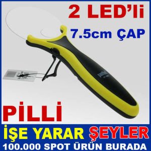 ERGONOMİK 2 LED IŞIKLI PİLLİ PROFESYONEL BÜYÜTEÇ