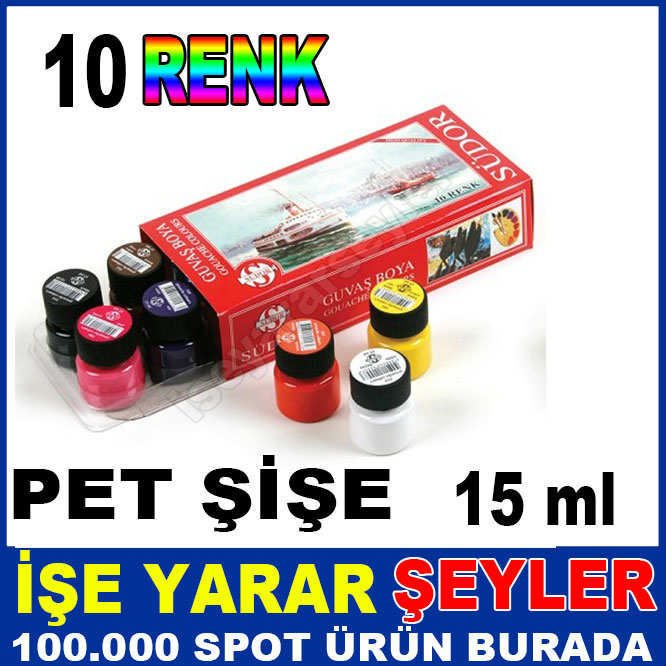 SÜDOR 10'lu SET NON-TOXIC PET GUAJ BOYA SETİ