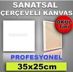 BOŞ RESSAM TUALİ 35x25cm AHŞAP ÇERÇEVELİ HAZIR RESİM TUVALİ ÖĞRENCİLERE YENİ BAŞLAYANLARA HAZIR TUAL
