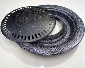 Granit Ocak Üstü Dumansız Izgara Sağlıklı Pişirme Yüzeyli Kokusuz Sulu Grill Pratik Yanmaz Yapışmaz