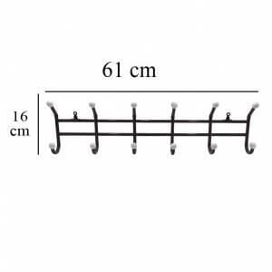 Duvara Monte 12 Kancalı Metal Duvar Askısı Kapı Arkası Askılık Kıyafet Giysi Askısı