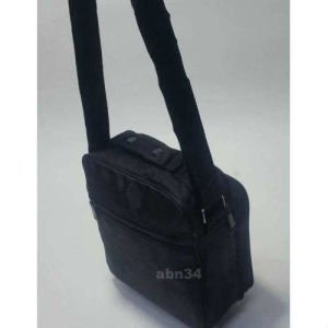 Omuz Askılı Su Geçirmez Erkek El Çantası 25x23cm Sağlam Branda Kumaş 5 Cepli Dikey Çanta