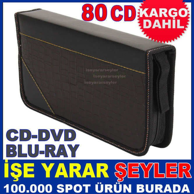 Büyük boy CD koruma çantası 80 CD KAPASİTELİ DERİ VCD DVD BLU-RAY için fermuarlı DVD saklama çantası