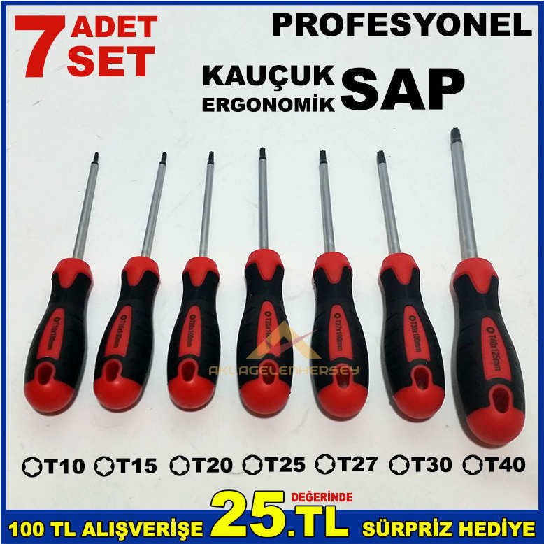 TORKS TORNAVİDA 7li SET BÜYÜK BOY TORX TORNAVİDA -2