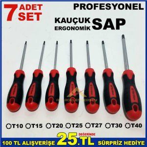 TORKS TORNAVİDA 7li SET BÜYÜK BOY TORX TORNAVİDA -2